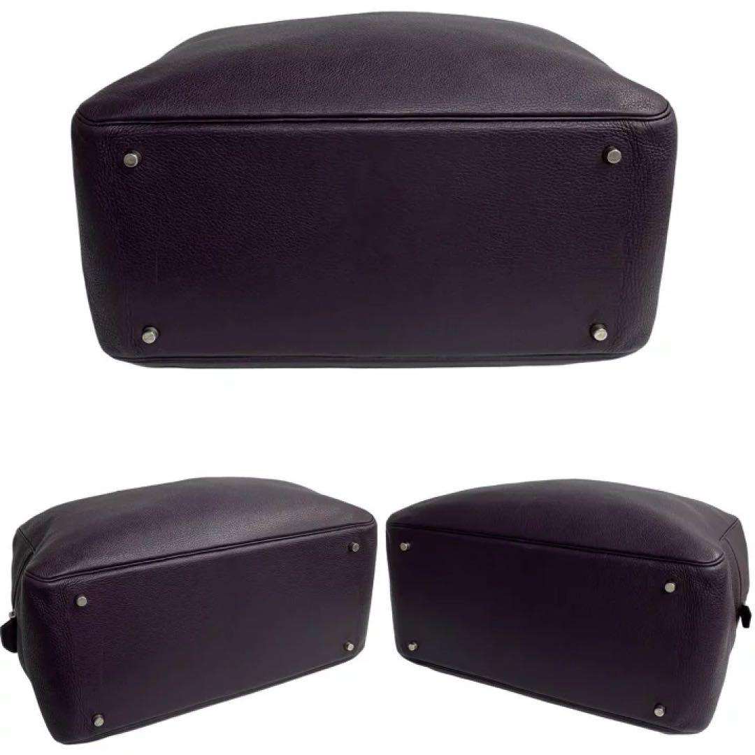 エルメス プリュム　45 パープル　紫　A 刻印　ボストン　バッグ