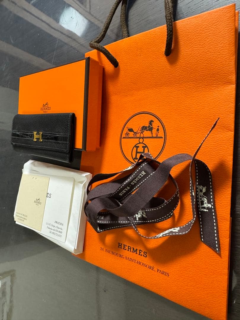 美品✨エルメス HERMES 4連キーケース クロコダイル×べアン 定価35万❣️