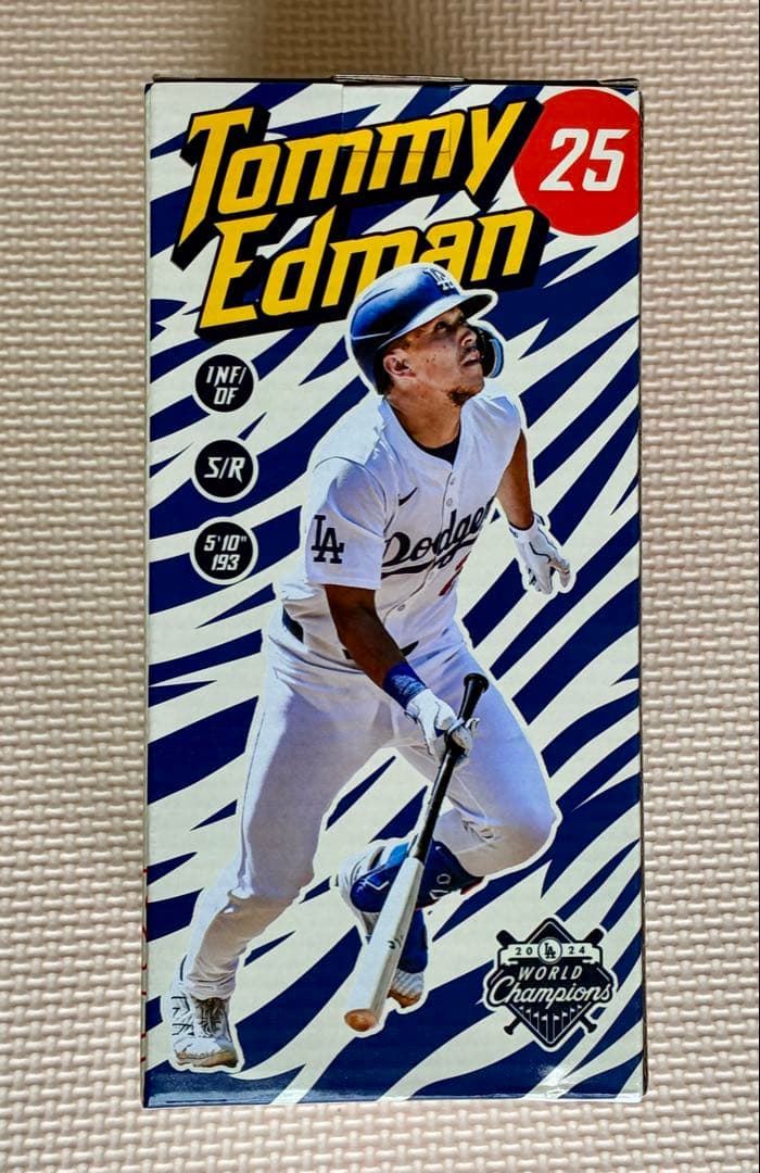 ２０２５／６／２の球場配布品　トミー・エドマン　ボブルヘッド　ドジャース　非売品