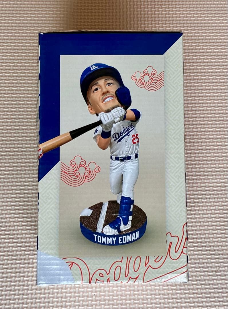 ２０２５／６／２の球場配布品　トミー・エドマン　ボブルヘッド　ドジャース　非売品