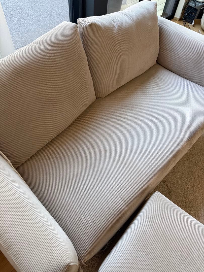 コアラ ライトグレー2.5人掛けソファ オットマン付Koala KINFORT