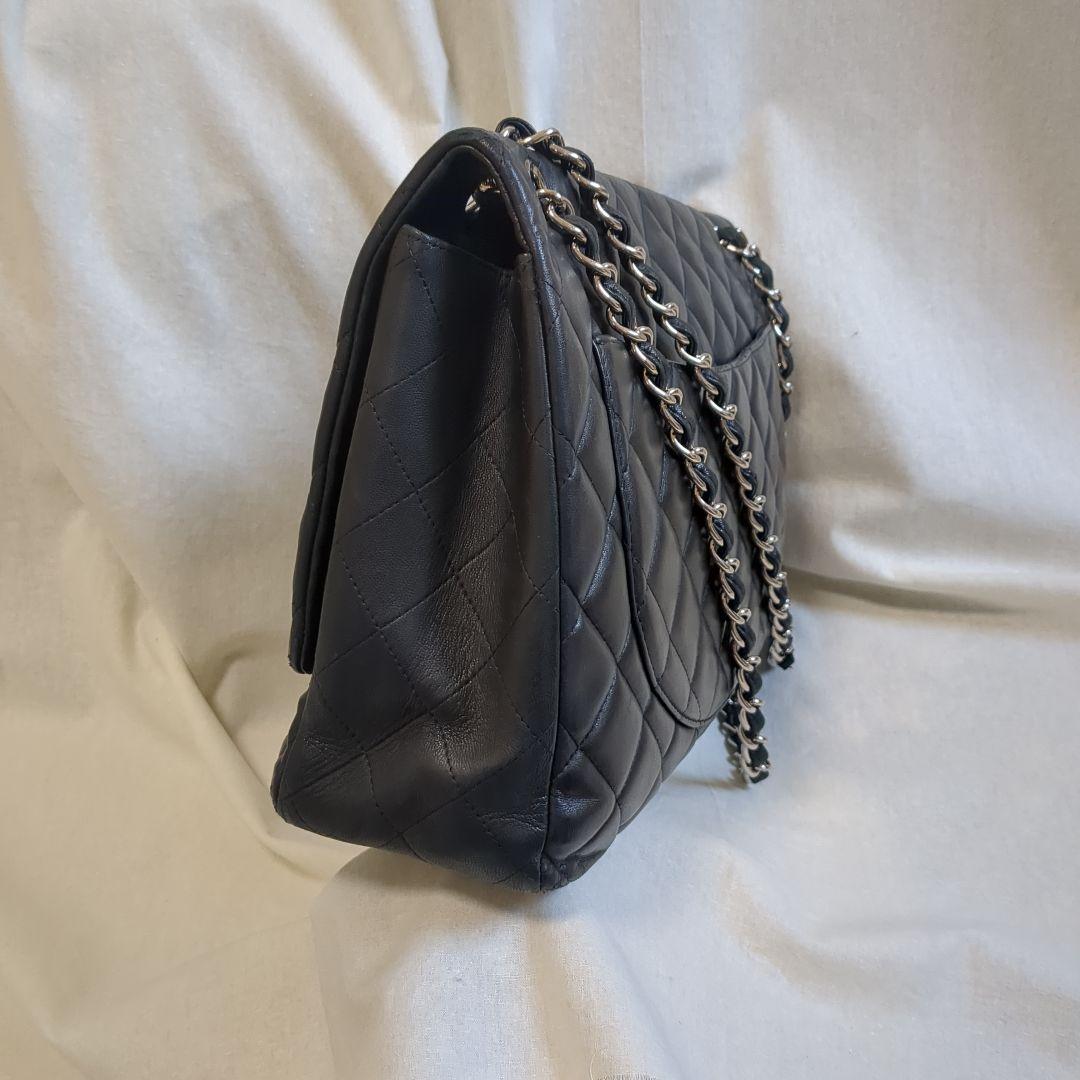 シャネル　デカマトラッセ　シングルフラップ　ダブルチェーンショルダーバッグ