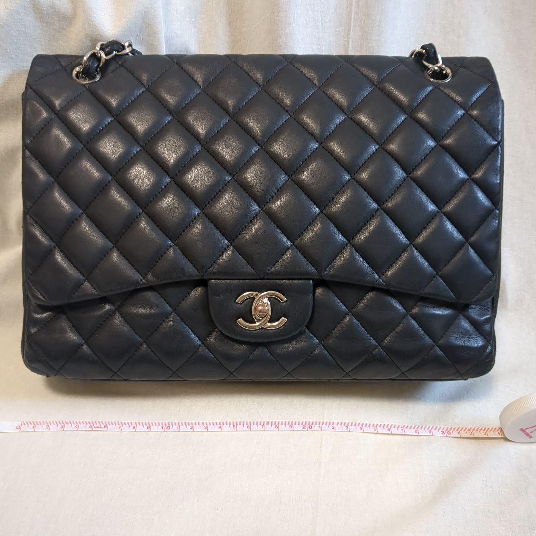 シャネル　デカマトラッセ　シングルフラップ　ダブルチェーンショルダーバッグ