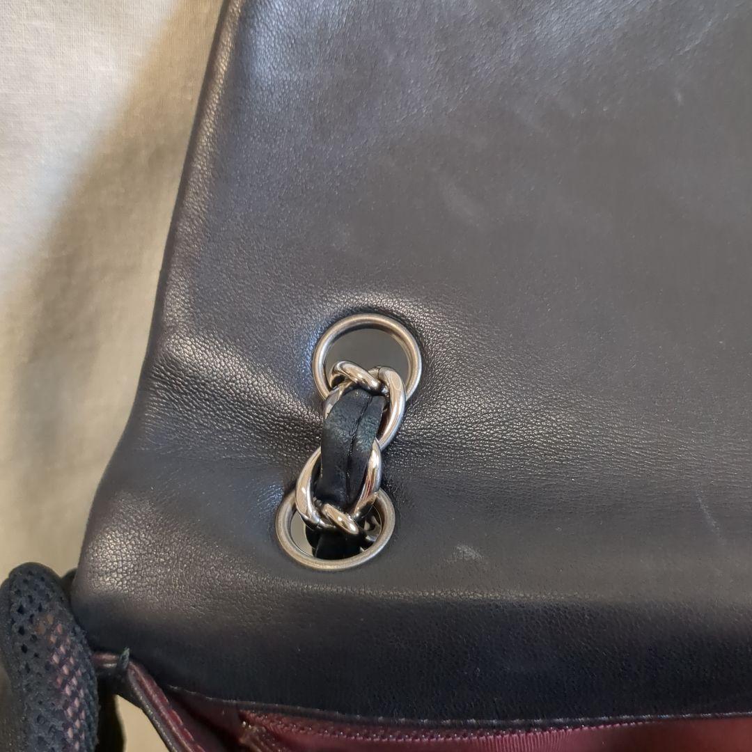 シャネル　デカマトラッセ　シングルフラップ　ダブルチェーンショルダーバッグ