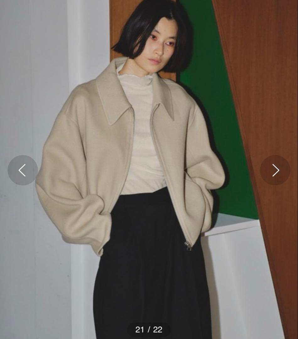 トゥデイフル　ウールジップブルゾン　アウター　ベージュ