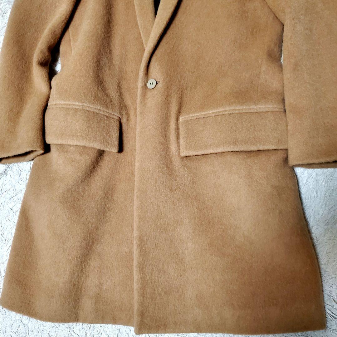 希少 AUGUSTE キャメル100% チェスターコート 1ボタン 日本製 M