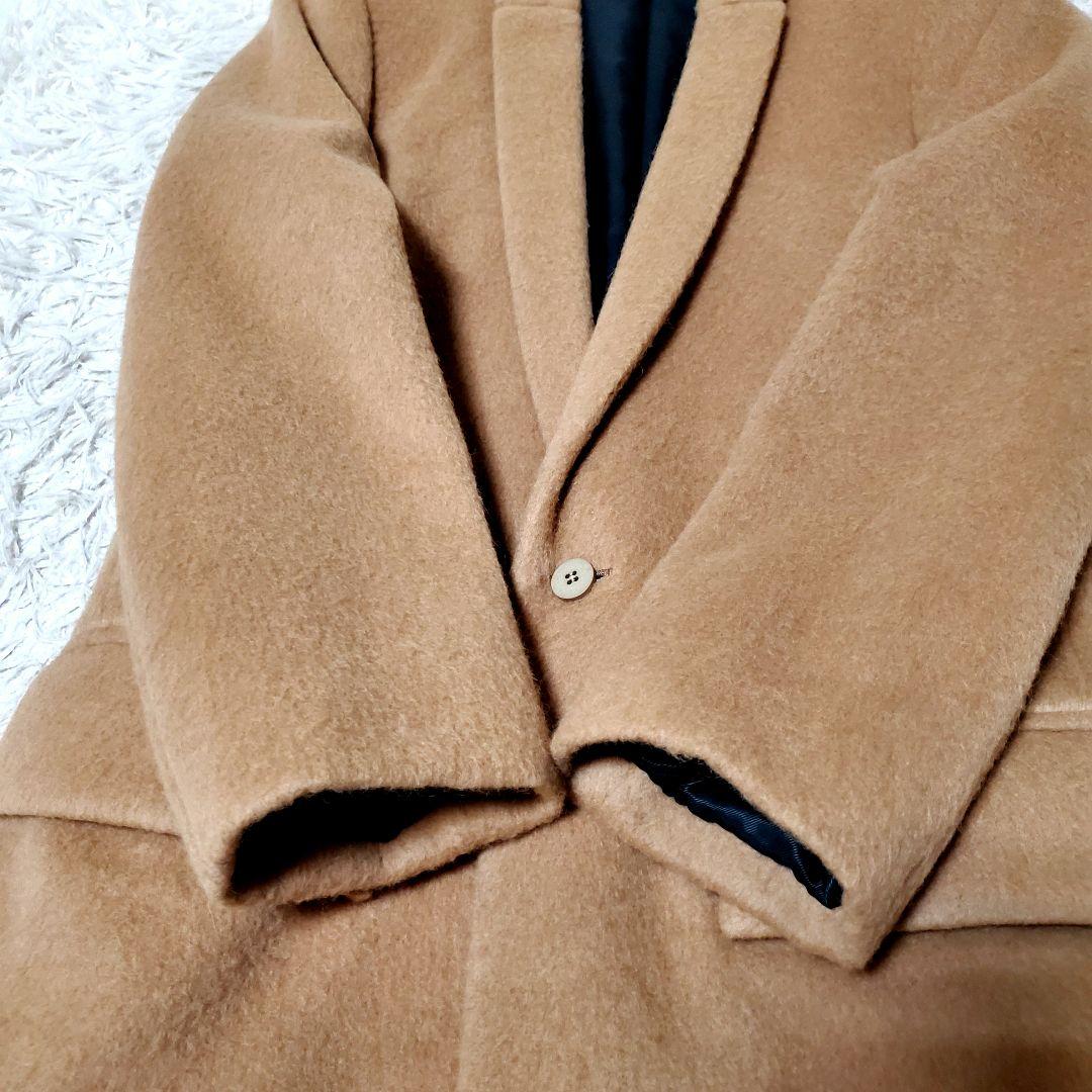 希少 AUGUSTE キャメル100% チェスターコート 1ボタン 日本製 M