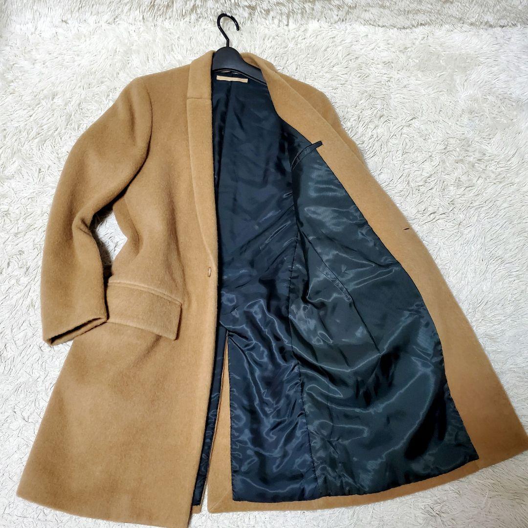 希少 AUGUSTE キャメル100% チェスターコート 1ボタン 日本製 M