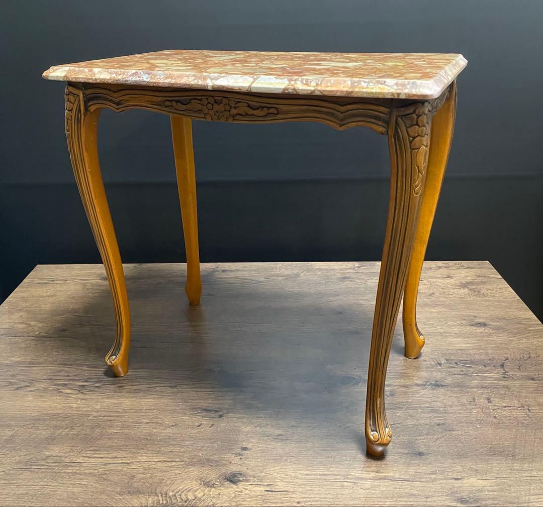 サイドテーブル ネストテーブル 大理石　猫脚