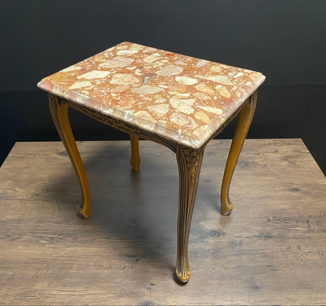 サイドテーブル ネストテーブル 大理石　猫脚