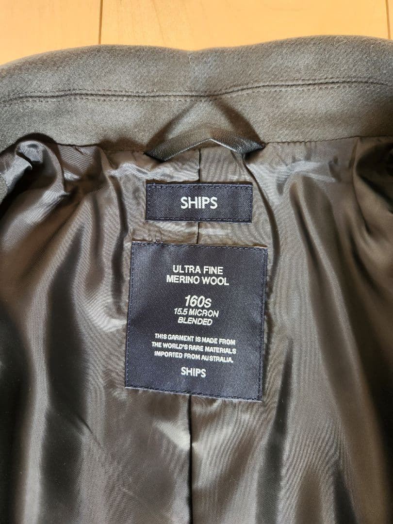 SHIPS シップス 160's オリーブ色 ウール コート 新品・未使用
