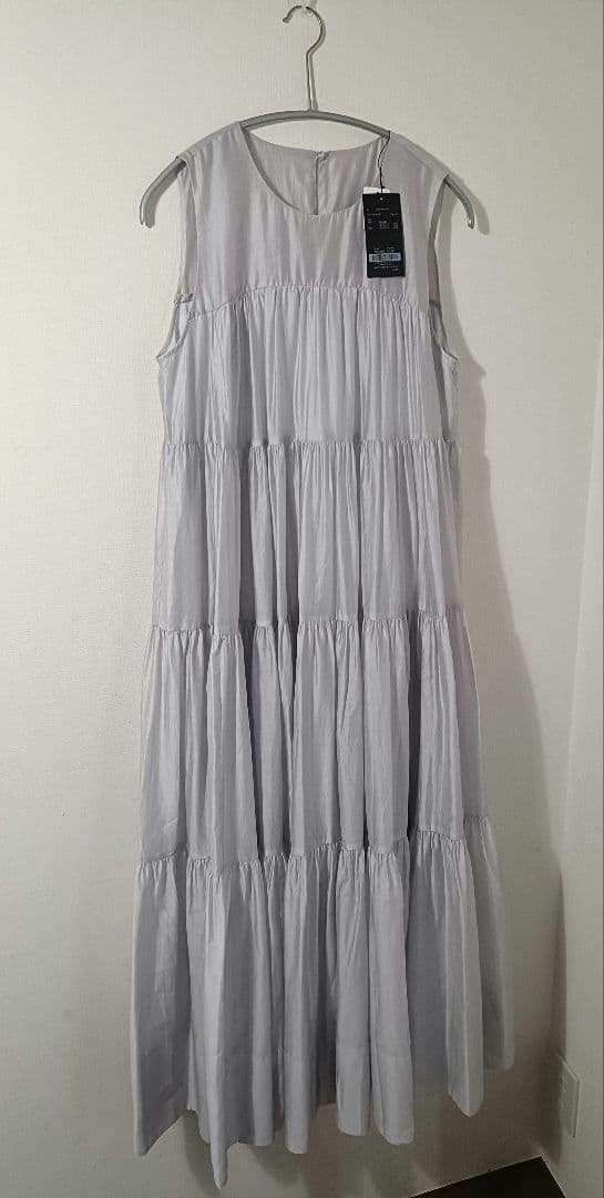 anuans　テンセルリッチオーガンティアードワンピース　アイスブルーMサイズ