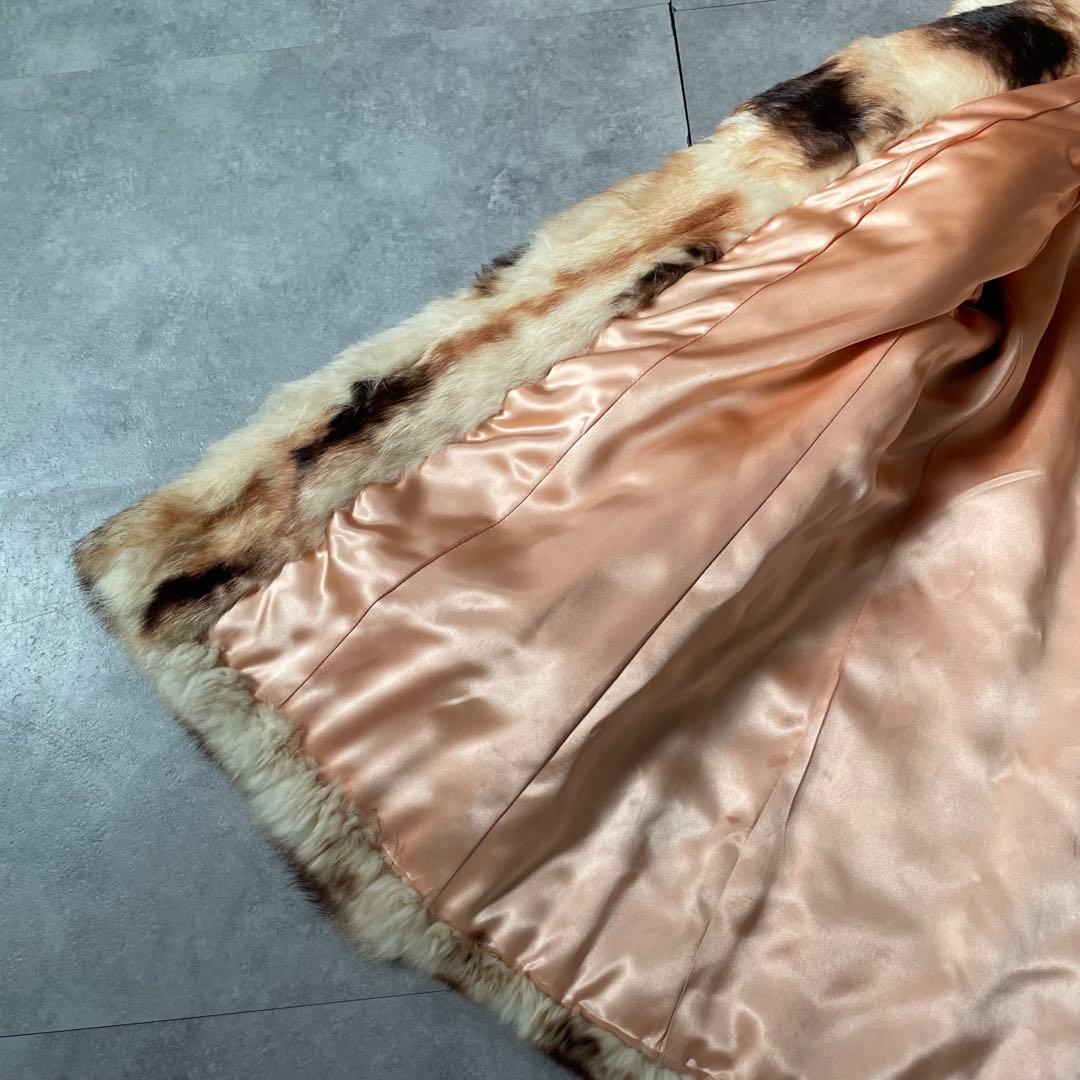毛並み◎ 超希少❣️高級ミンク　本毛皮　ミンク　ファーコート　アニマル柄　着丈74