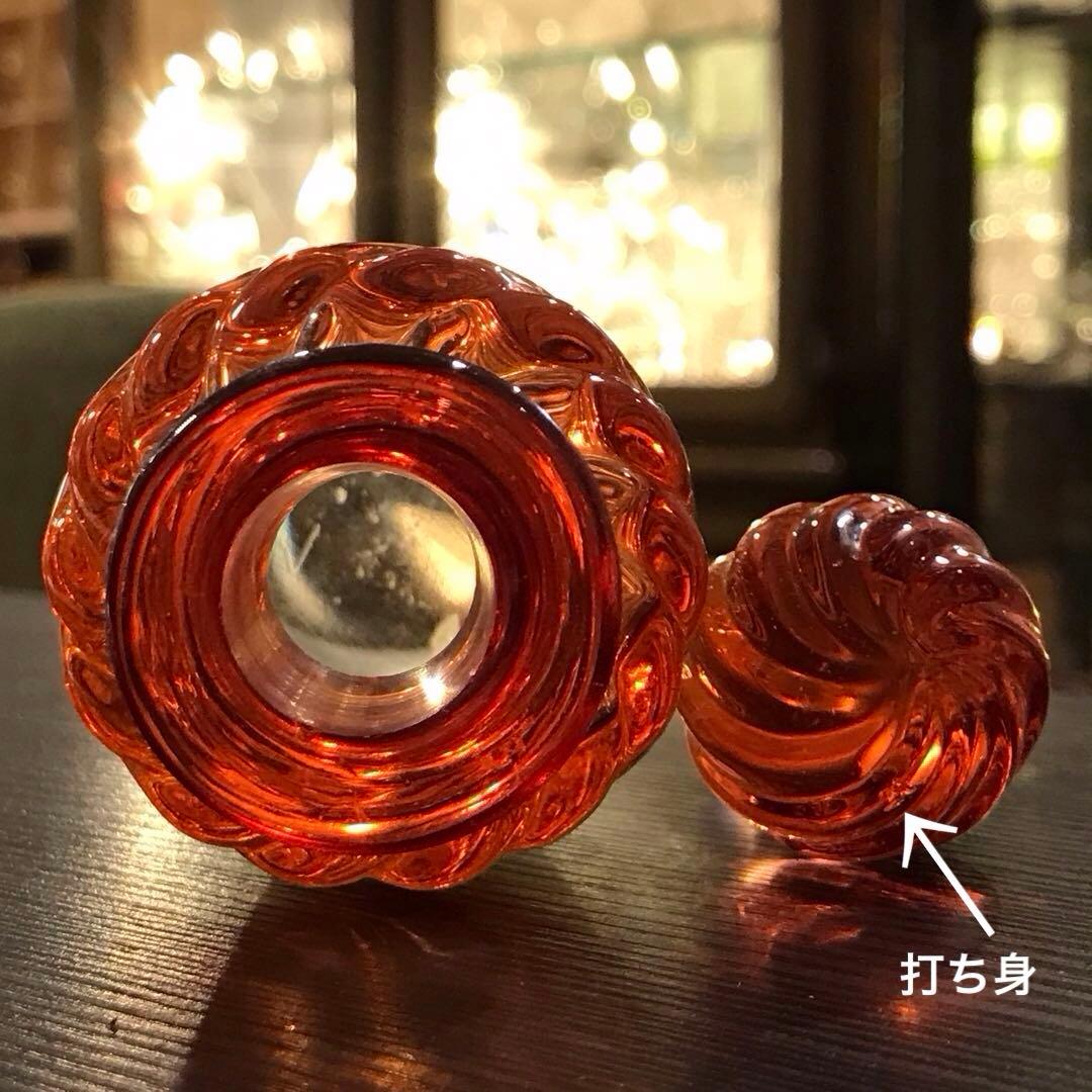 美オールドバカラBACCARATバンブーBambou赤から無色のフラコーン