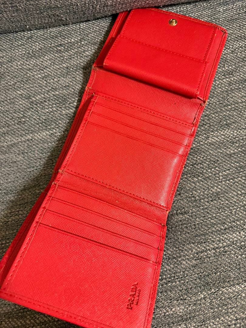PRADA サフィアーノレザー 3つ折り財布 レッド