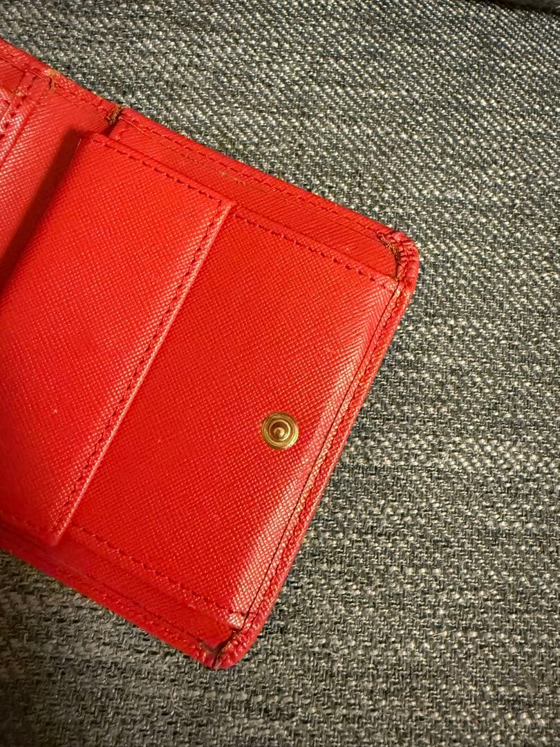 PRADA サフィアーノレザー 3つ折り財布 レッド