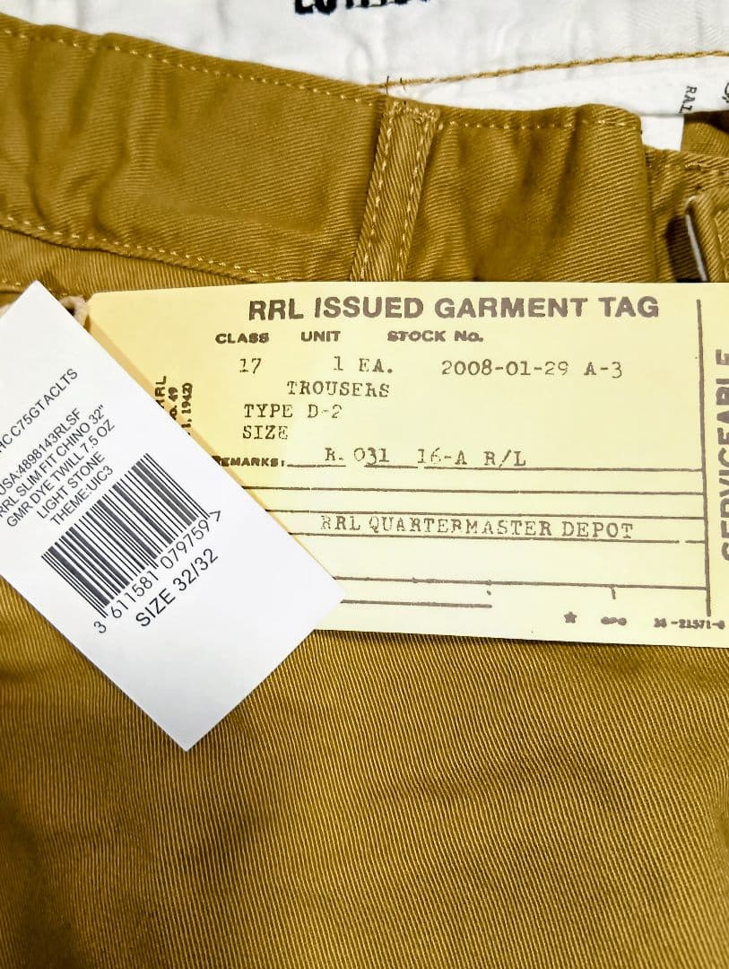 新品ダブルアールエル Ralph Lauren チノパン スリムフィット