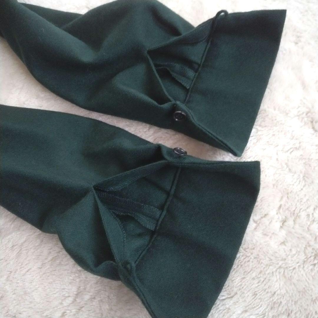 【アナイ】ウール ジョーゼット Vネック ワンピース ロング ベルト Aライン