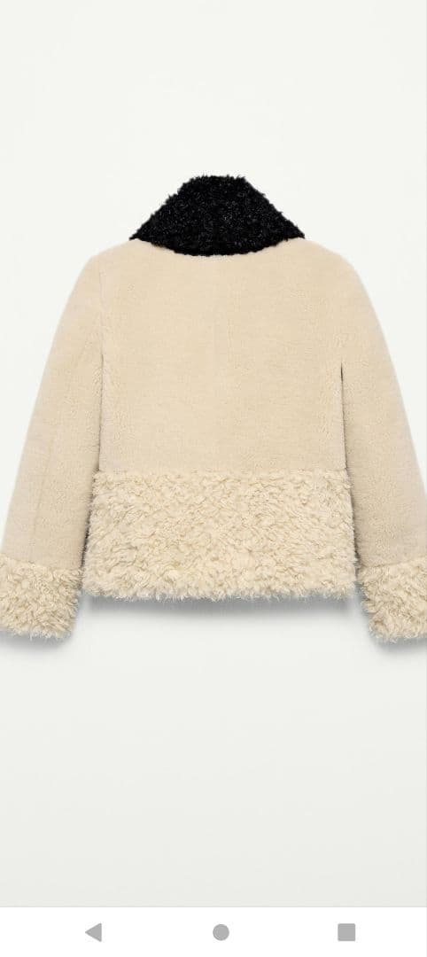 キャラメル ZARAパッチワークフェイクファージャケット