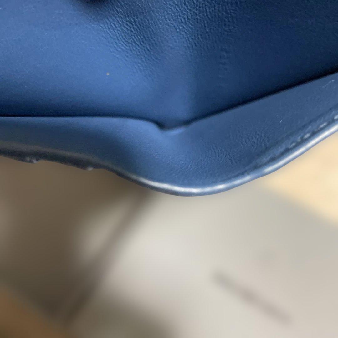 ◼️美品　バレンシアガ　三つ折り財布　ネイビーブルー