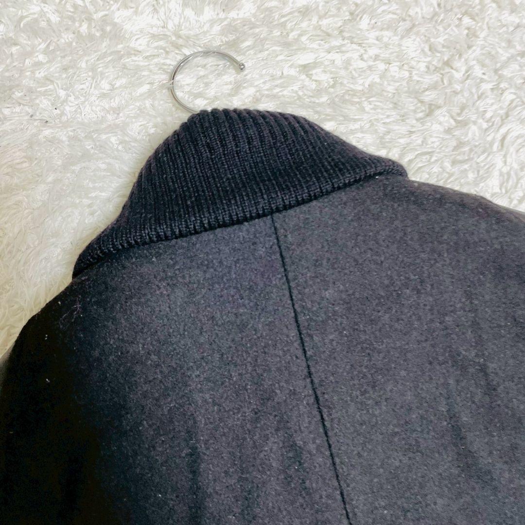 美品　Thinsulate　スタジャン　袖切替　Sサイズ　ラムレザー　ブラック