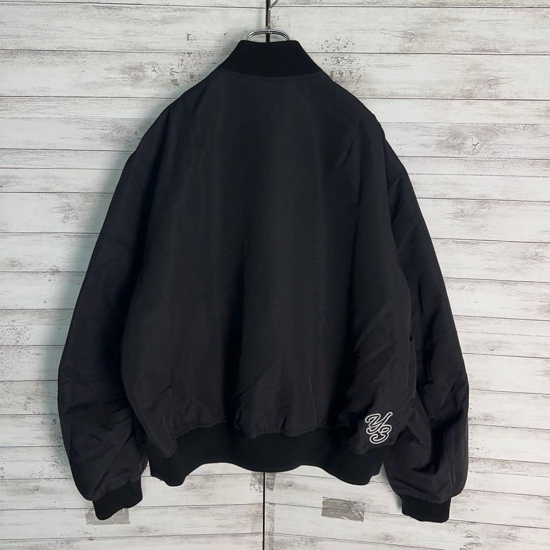 11742【美品・XLサイズ】Y-3 刺繍ロゴ 中綿入りジャケット　定番カラー黒