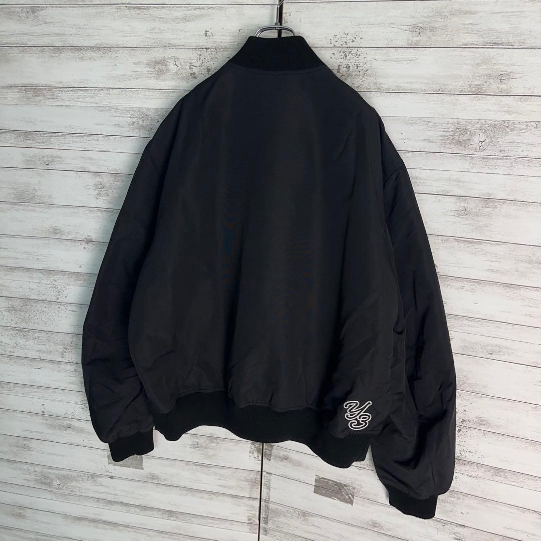 11742【美品・XLサイズ】Y-3 刺繍ロゴ 中綿入りジャケット　定番カラー黒