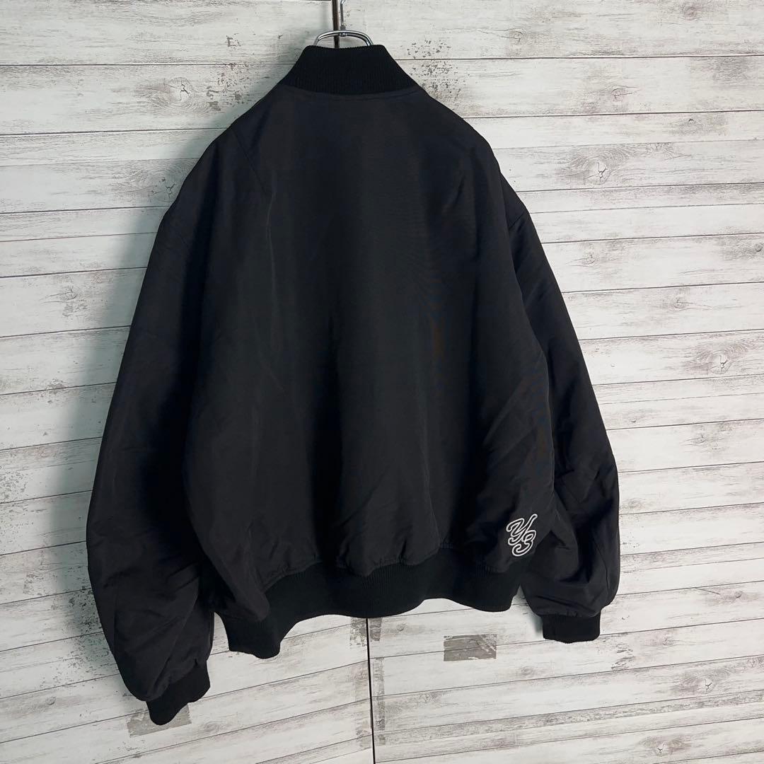 11742【美品・XLサイズ】Y-3 刺繍ロゴ 中綿入りジャケット　定番カラー黒