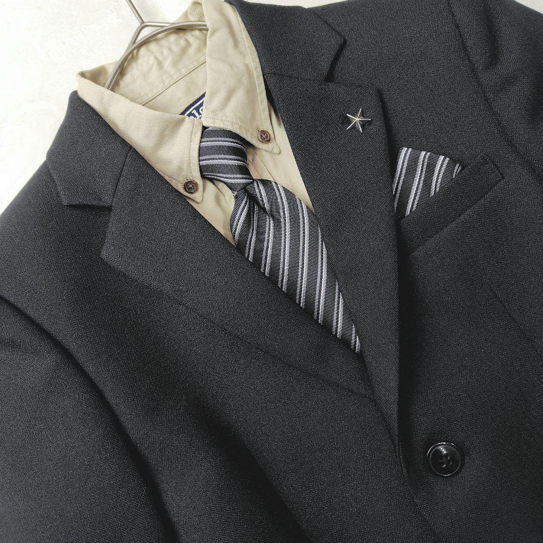 極美品✨ 男子 150 卒業式 フォーマルスーツ 5点セット 黒 POLOシャツ