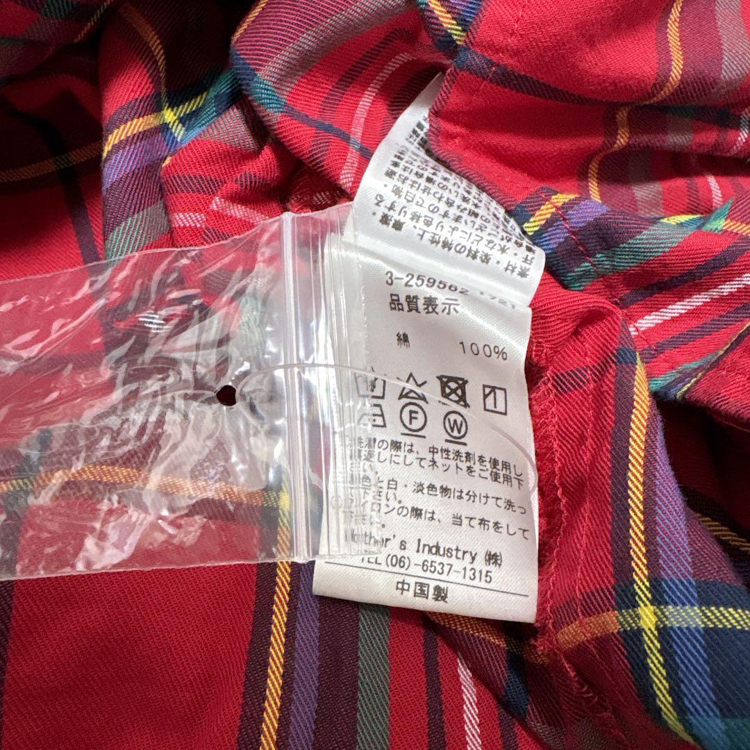 新品タグ付き ミズイロインド タータンチェックピンタックチュニックワンピース