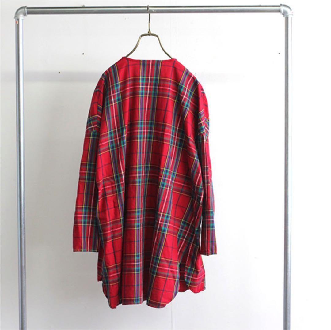 新品タグ付き ミズイロインド タータンチェックピンタックチュニックワンピース