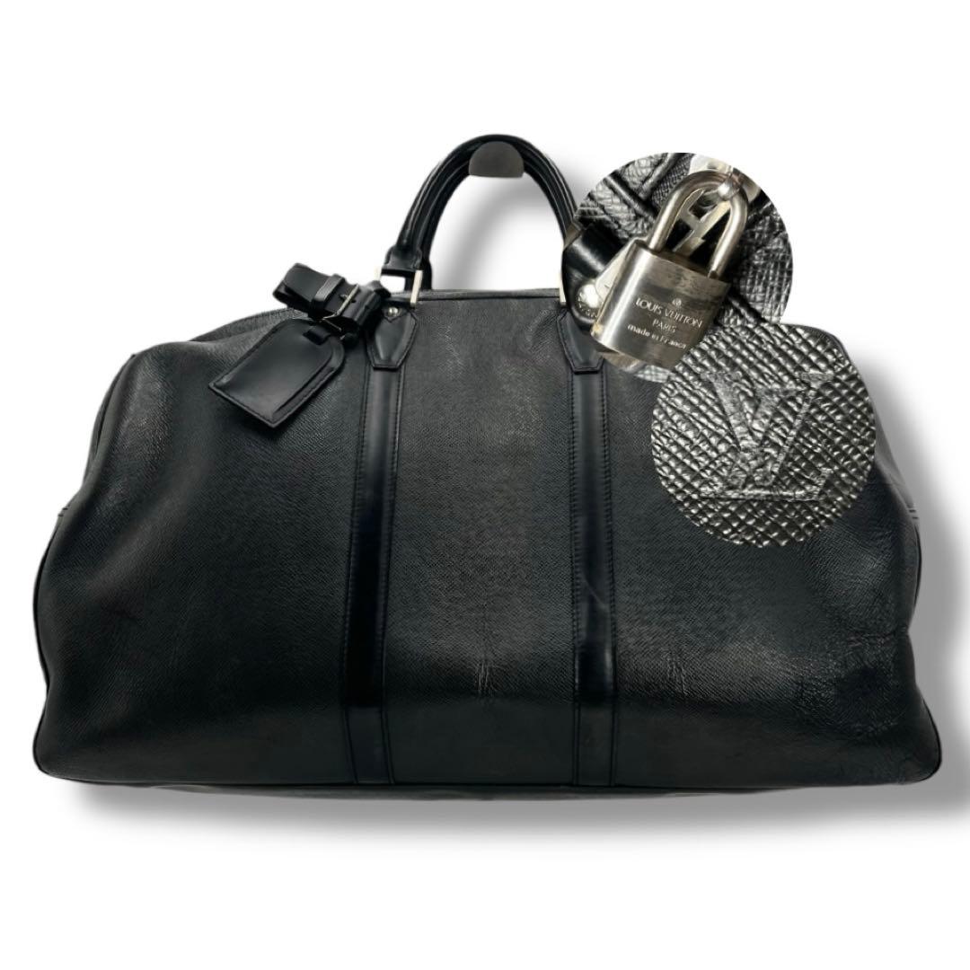 良品 ルイヴィトン タイガ レザー ボストン バッグ レディース キーポル55