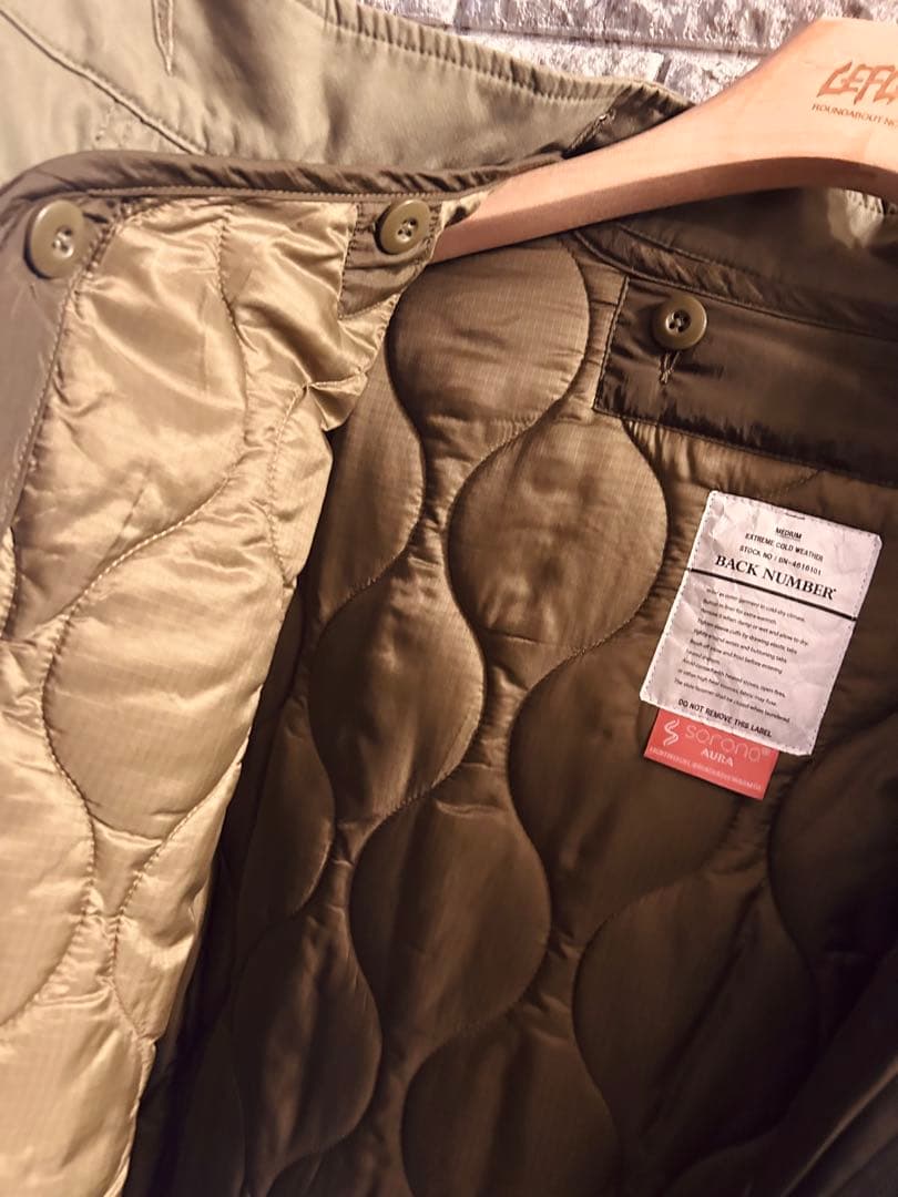 BACK NUMBER ミリタリージャケット Mサイズ オリーブ モッズコート