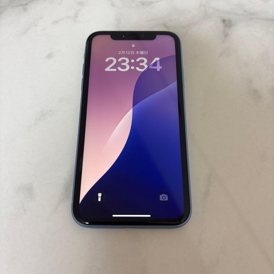 iPhone XR ブルー 動作確認済み 状態良