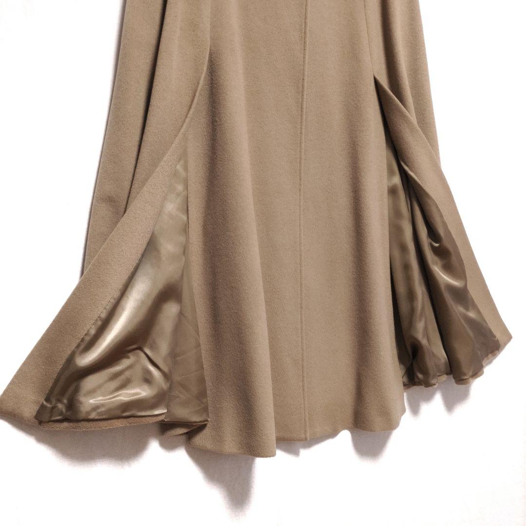 カシミヤ ウール100%／レナウン フード付き マント 着物 コート ケープ