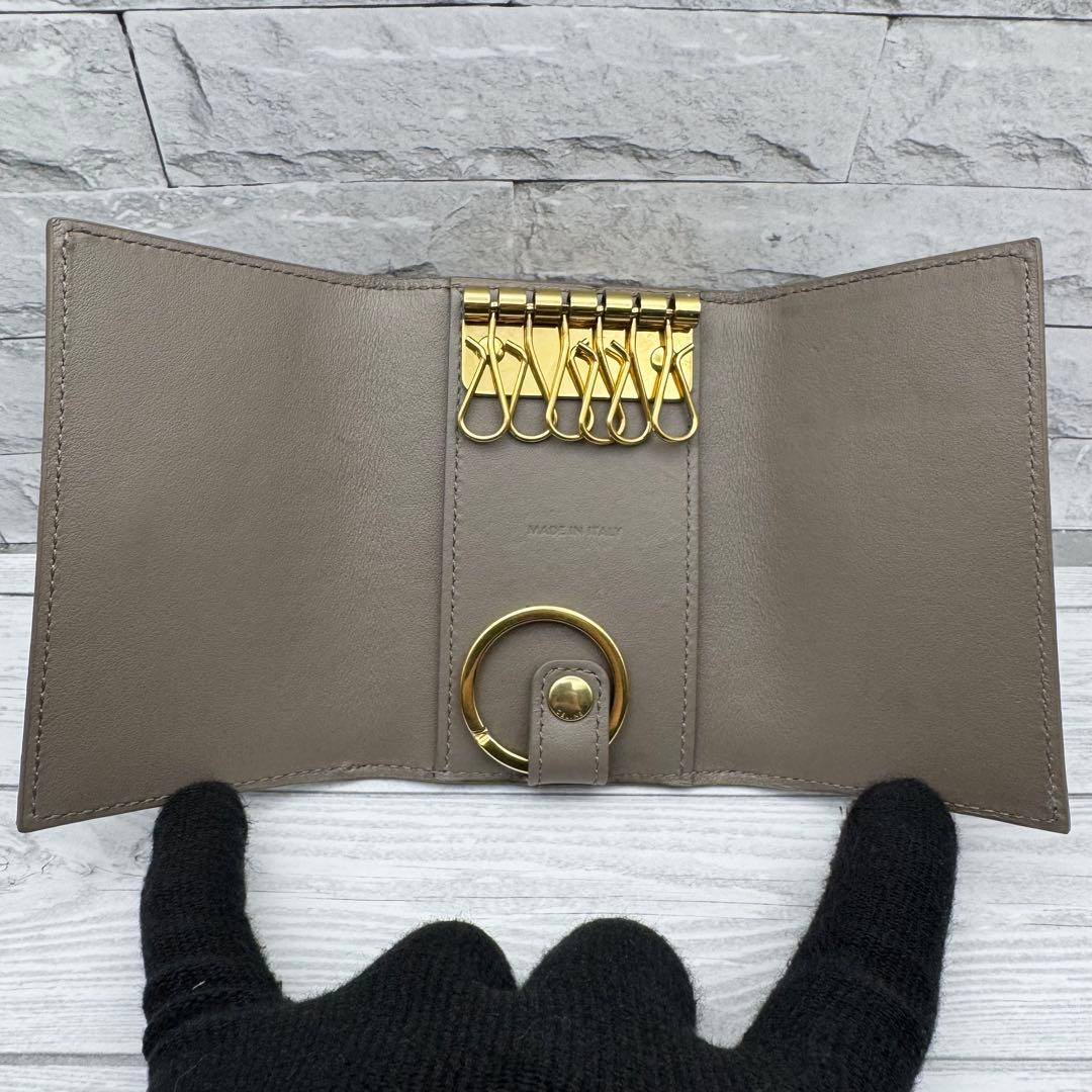 【極美品】セリーヌ 6連 キーケース ぺブル　レザー　箱付き