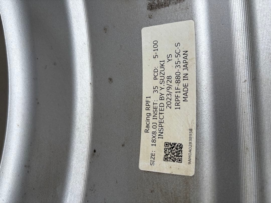 cls ENKEI RPF1 18インチ 8J オフセット35 2本