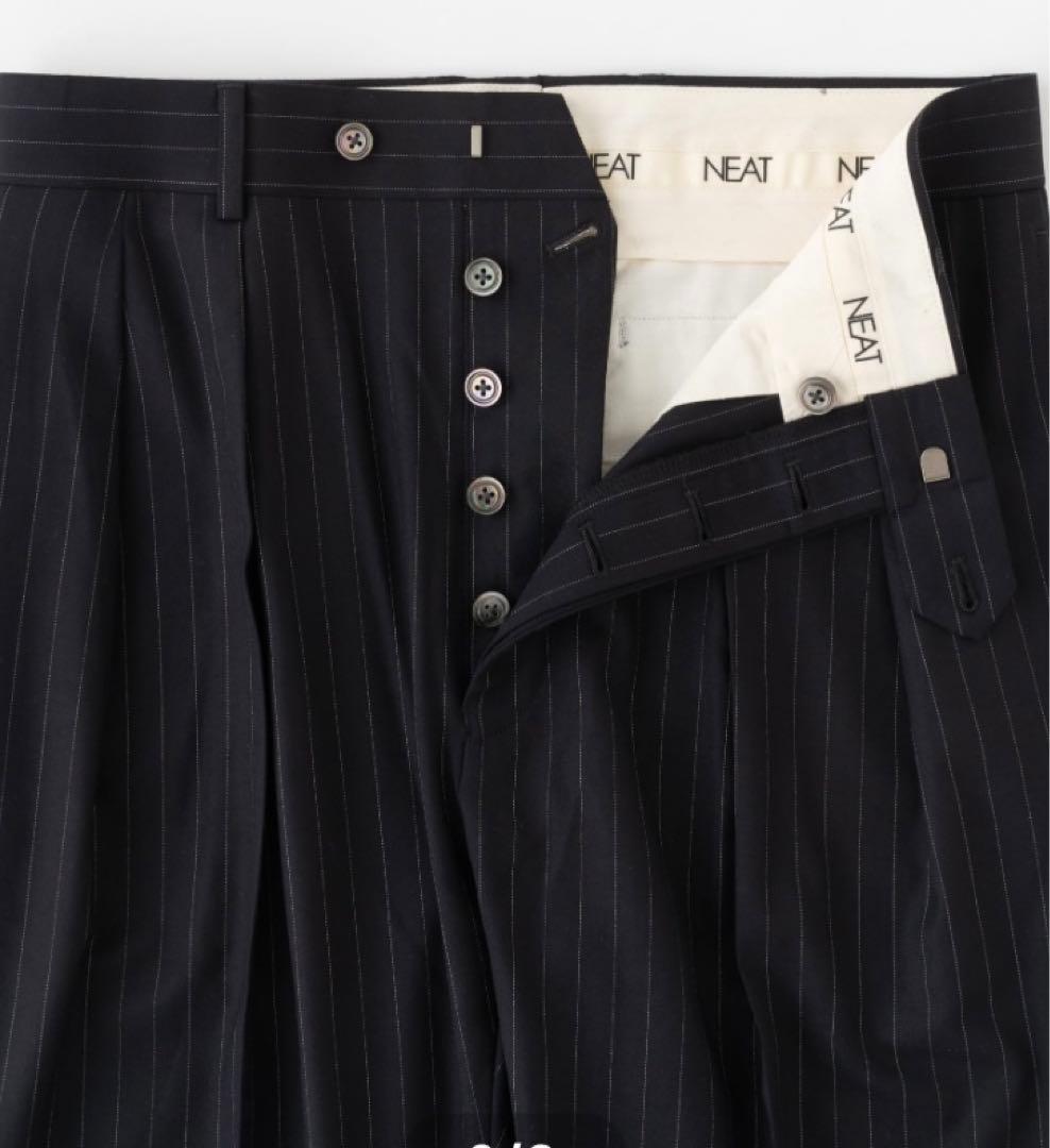 パンツ NEAT 140's Wool Pinstripe STANDARD NAVY