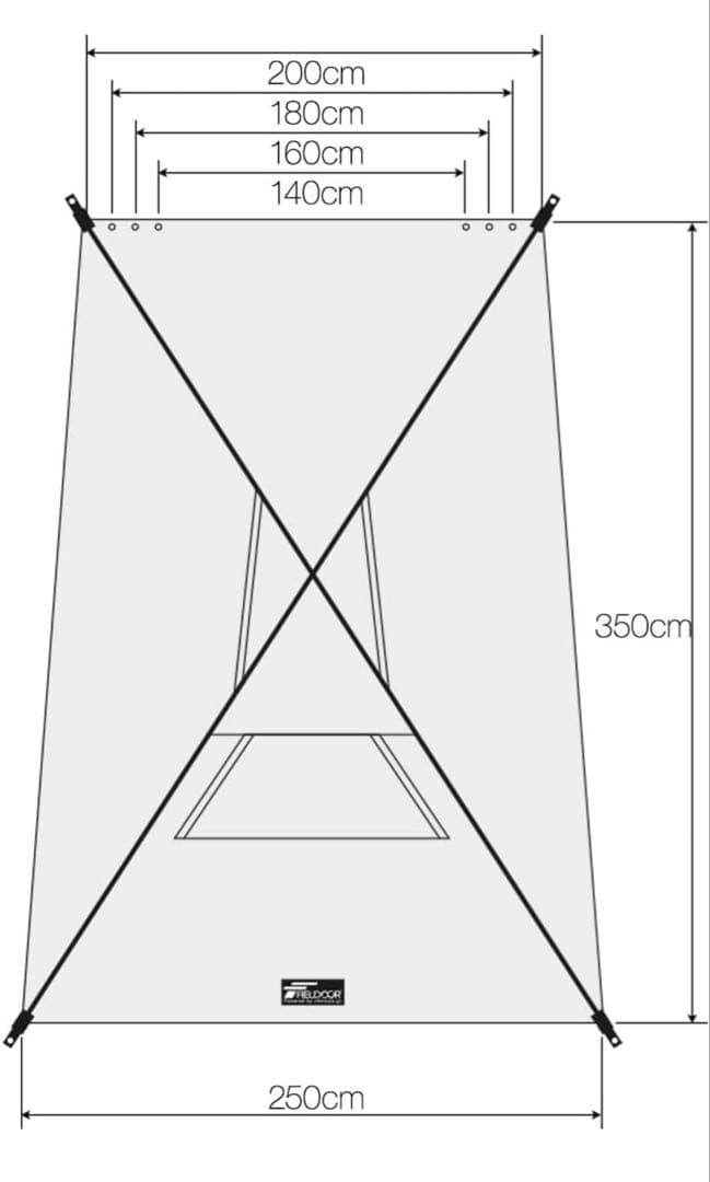 FIELDOR カーサイドタープ ベージュ 収納バッグ付