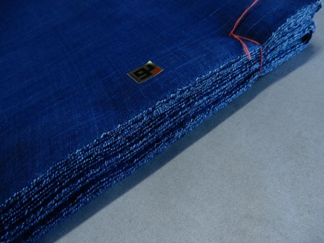 松阪木綿 正藍染無地反物・納戸色・12ｍ保証・ワイド巾・三重県指定伝統工芸品