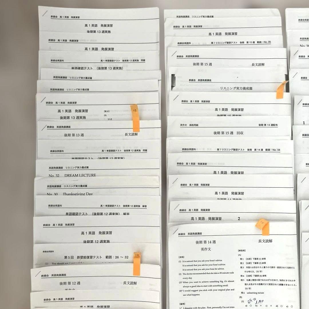 【匿名配送】鉄緑会高1 後期　英語発展講座英文解釈　第2部全テキストプリントCD