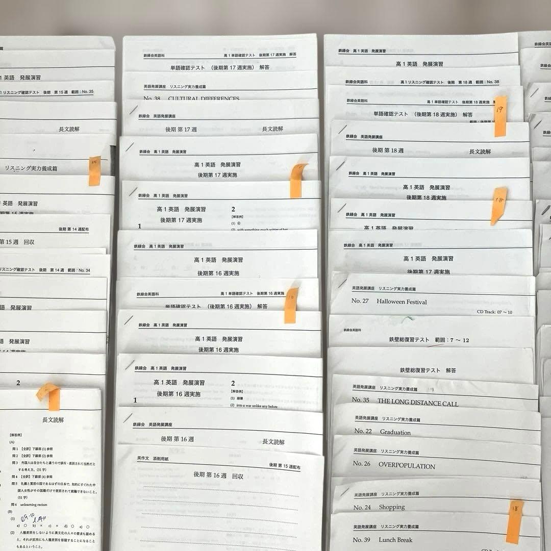 【匿名配送】鉄緑会高1 後期　英語発展講座英文解釈　第2部全テキストプリントCD