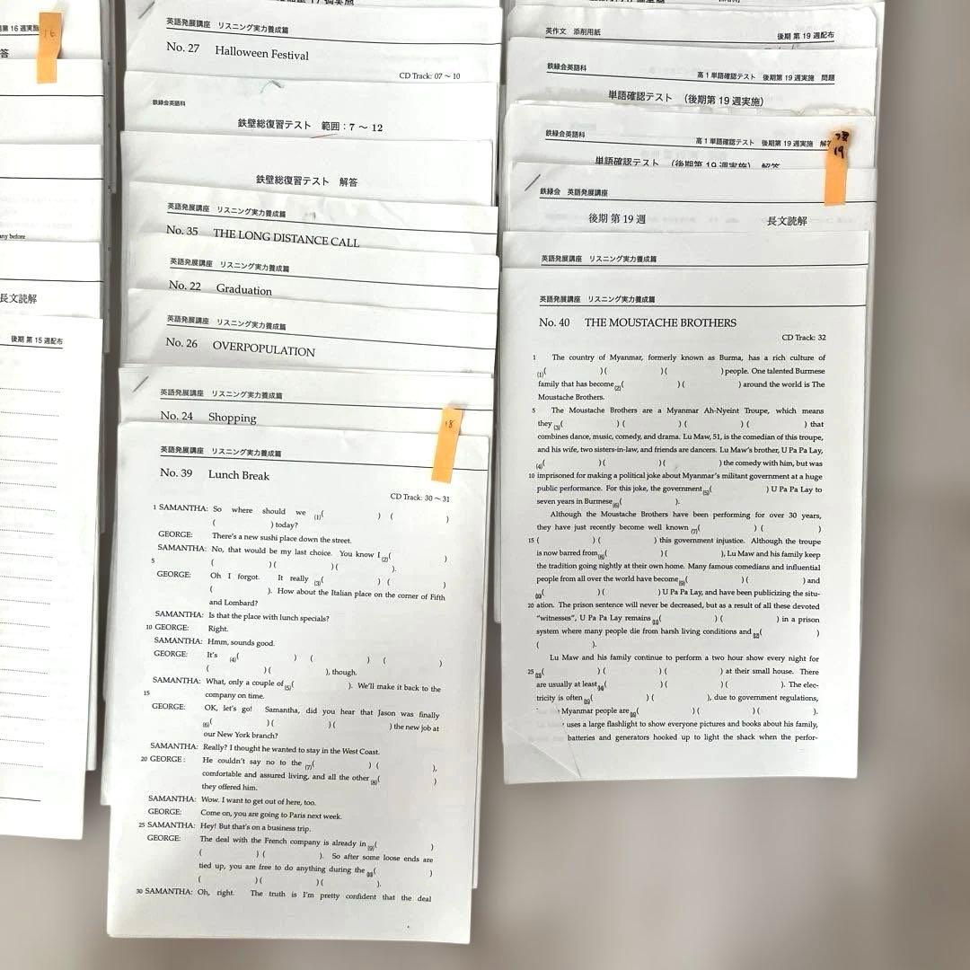 【匿名配送】鉄緑会高1 後期　英語発展講座英文解釈　第2部全テキストプリントCD