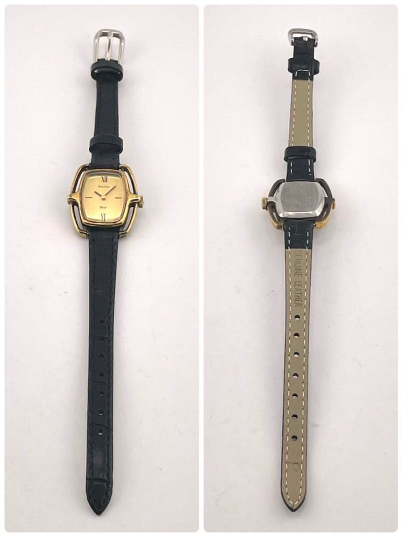 【稼働】Dior BULOVA Wネーム 手巻き時計 ゴールド レディース