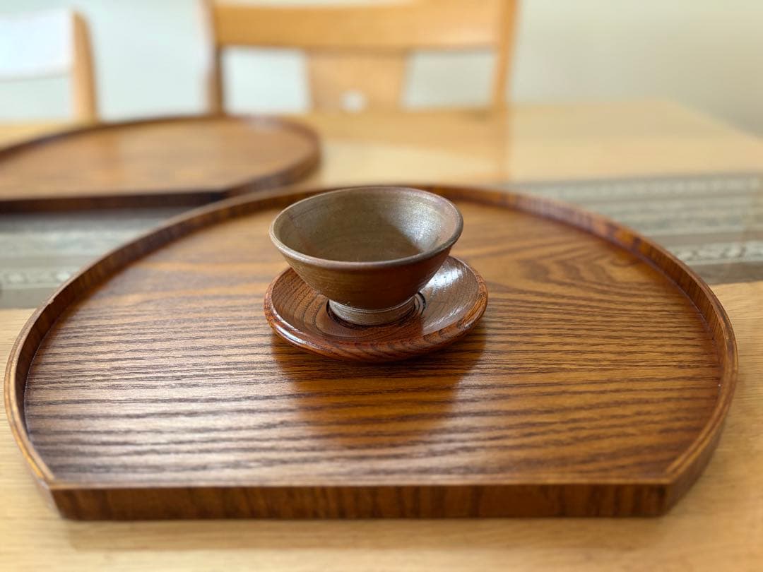 木製トレー　半月盆　和風　5枚セット