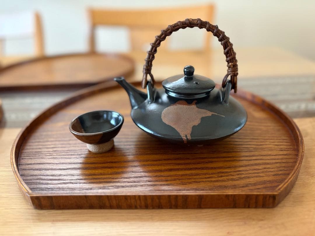 木製トレー　半月盆　和風　5枚セット