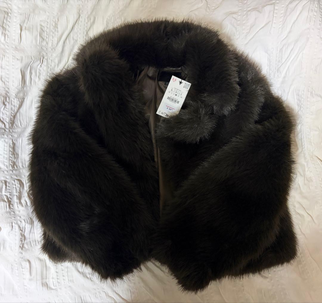 ZARA ショート フェイクファーコート タバコ色 新品