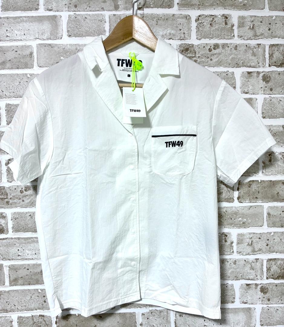 【フォロー割】新品 TFW49 コンビネーションオープンシャツ Lサイズ 白