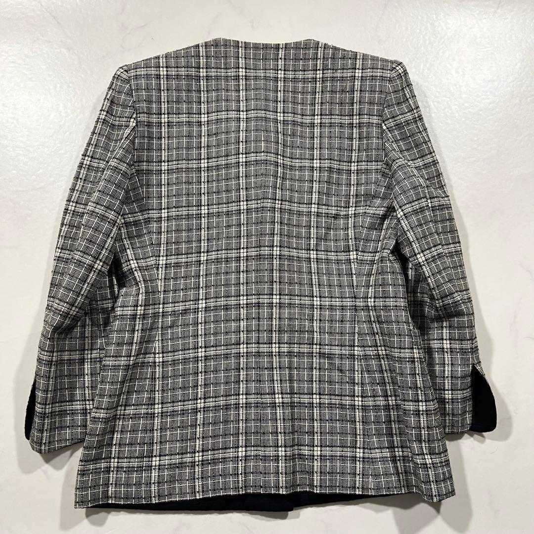 クリスチャンディオール ツイード テーラードジャケット M ウール シルク