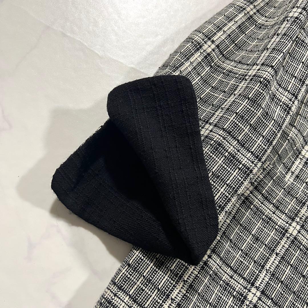 クリスチャンディオール ツイード テーラードジャケット M ウール シルク